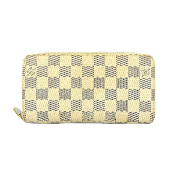 LOUIS VUITTON Accessories - Louis Vuitton Long Wallet Damier Azur Zippy N60019 White Men's Women's